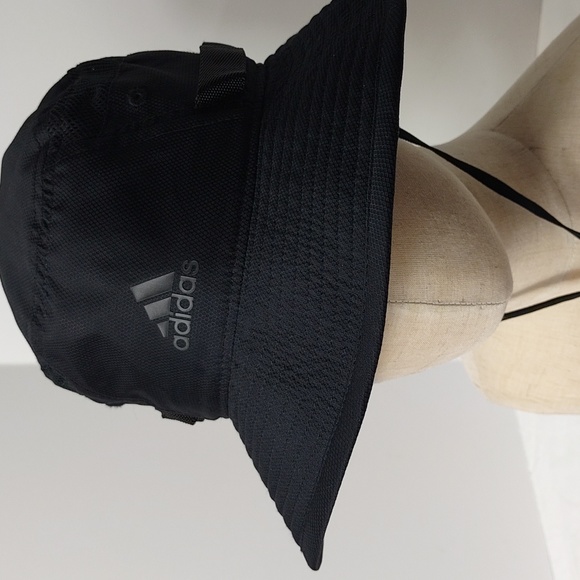 Adidas Areoready Victory Bucket Hat Black Adjustable Chin Strap - Picture 3 of 12